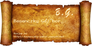 Besenczky Gábor névjegykártya